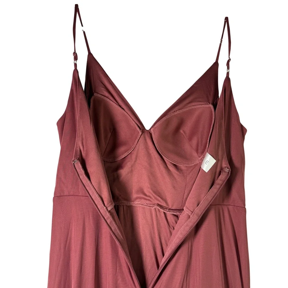 Azazie Evalin Chiffon Bridesmaid Dress Desert Rose Pink Size A14 Formal Maxi New